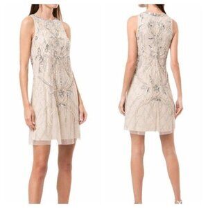 AIDAN MATTOX Embroidered Sequin Cocktail Dress Size 4 NEW